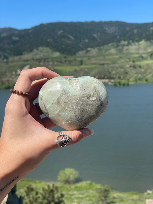 Green Moonstone Heart