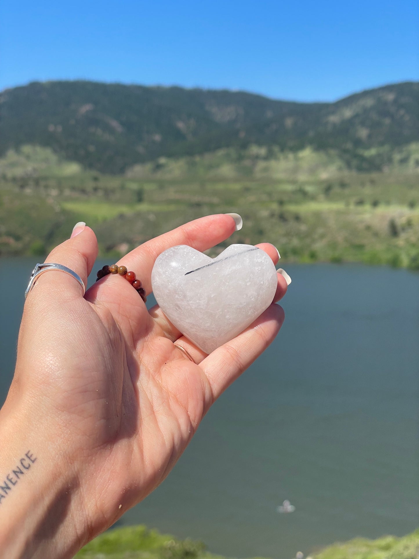 Quartz with Black Tourmaline Heart