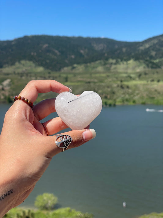 Quartz with Black Tourmaline Heart