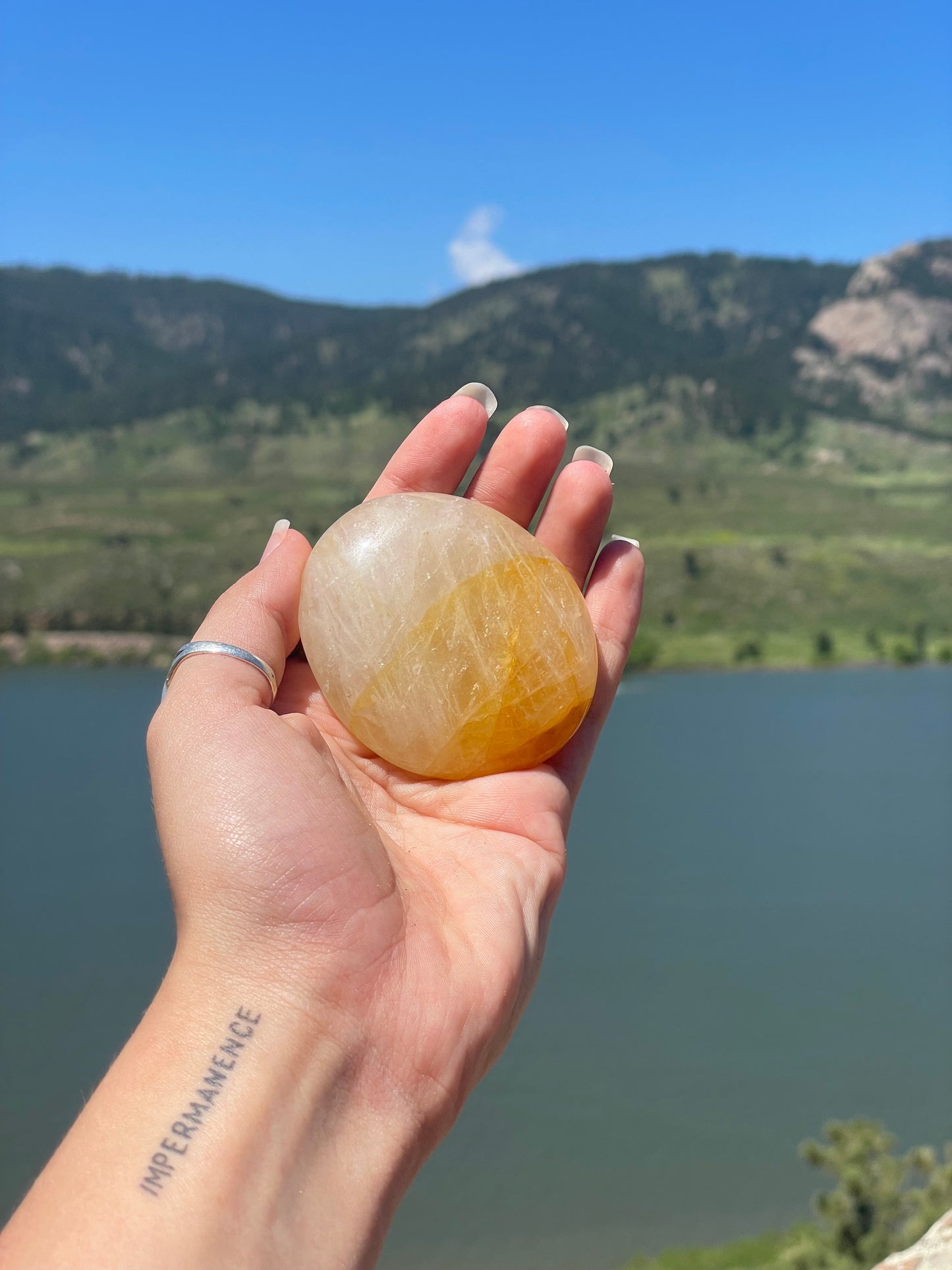 Golden Healer Palm Stone