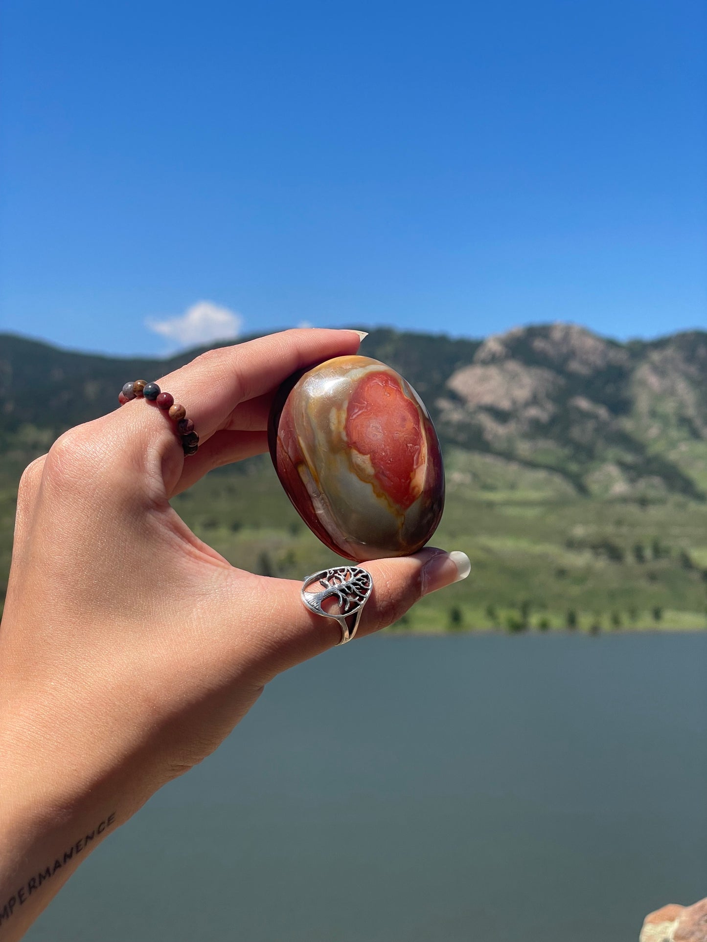 Polychrome Jasper Palm Stone